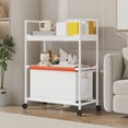 thumbnail image 6 of Rolling Shoe Organizer with Wheels - 2-Tier Large Capacity & Easy Assembly Storage Box, Ideal for Clothes & Toys, 30x22x11 In,White, 6 of 6