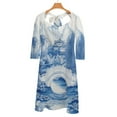 thumbnail image 6 of Blue Willow Chinoiserie Blue And White Womens Summer Dress Tie Back A Line Flare Dress, 6 of 9