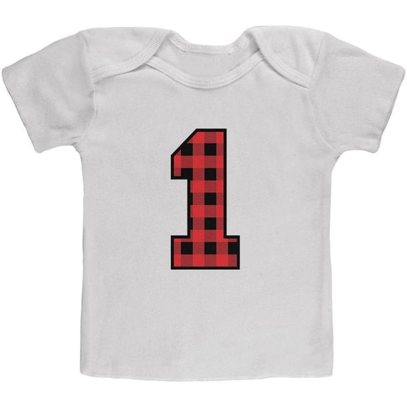 Birthday Kid Lumberjack Plaid 1 1st First Baby T Shirt