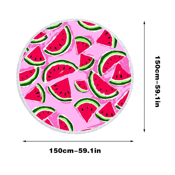 Manta de Playa a Prueba de Arena Toalla de Playa Circular de Fruta Tropical, Toalla de Fibra Ultrafina Súper Grande, Manta de Piscina Súper Absorbente Y de Secado Rápido, Toallas para Niños Y Adultos