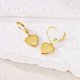 thumbnail image 2 of Arete de Corazón Dorado Textura Bañado en Plata, 2 of 5