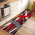 thumbnail image 2 of Runner Rugs 2x6 Ft, Red Black Geometric Non Slip Area Rugs for Kitchen Bedroom Entryway, Modern Art Abstract Grey Line Washable Carpet Runner Rug Floor Mats for Bedroom Home Decor, 2 of 8