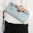 thumbnail image 3 of Women'S Wallet Large Wallet Women'S Long Wallet Large Capacity Leather Case Card Compartment Wallet Cell Phone Pocket With Hand Strap Elegant Wallet - Green, 3 of 7
