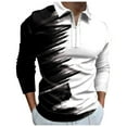thumbnail image 2 of JIANJIA Mens Polo Shirts Autumn Winter Gradient Print Lapel Zipper Long Sleeve Fashion Loose Tops Streetwear, 2 of 4