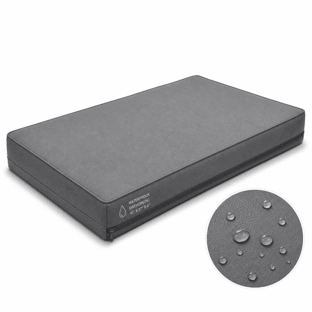 Grey M(29x18x3) Waterproof Faux Leather Pet Bed Medium Crate Pad