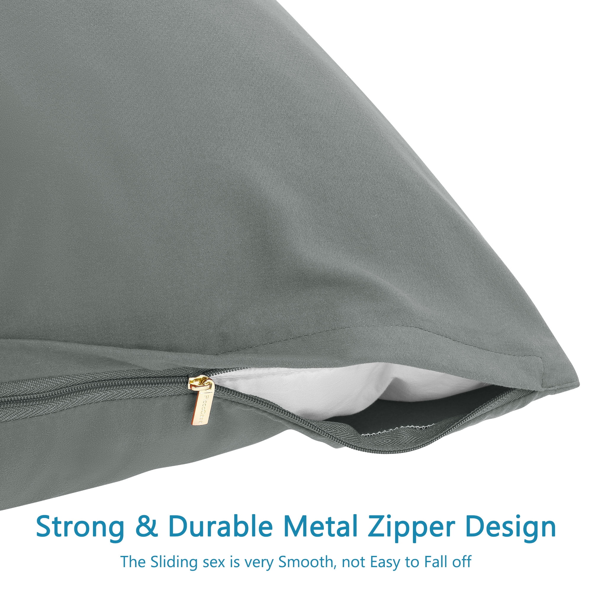 Unique Bargains 2-Piece Soft Microfiber Pillowcases, Standard, Grey