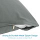 thumbnail image 5 of Juego de fundas de almohada con cremallera de microfibra suave PiccoCasa de 2, rey gris, 5 of 7
