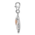 thumbnail image 2 of Amore La Vita  Sterling Silver Rhodium-plated Polished Enameled Sheep Charm with Fancy Lobster Clasp, 2 of 3