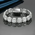 thumbnail image 3 of Huge 12MM Tennis Bracelet for Men Women in Eternity Design 14k Gold White Plated Iced Out Cubic Zirconia Lab Simulated Diamond Tennis Wrist Chain Bracelets Hip Hop Jewelry, 3 of 12