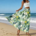 thumbnail image 6 of LWavelet Women's Vintage Floral Print Tiered Maxi Skirt, Elastic Waist with Pockets, Boho Spring & Easter Long Skirt Mint Green XL, 6 of 6
