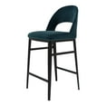 thumbnail image 2 of MOE'S Home ROGER Tabouret de Comptoir en Velours Bleu Sarcelle, 2 of 5