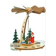 Alexander Taron Importer 085-467 Dregeno Pyramid - Santa with Toys in Forest - 7" H x 6" W x 6.5" D Brown