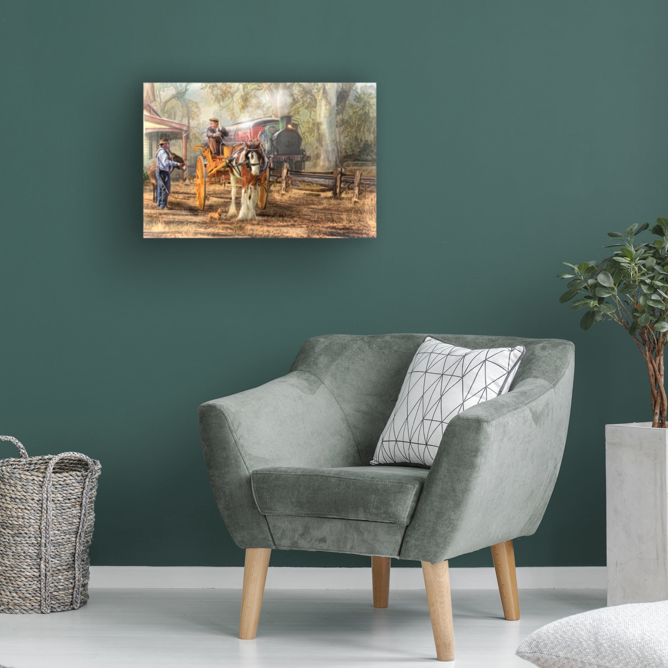 Canvas Wall Art - Trudi Simmonds 'The Four O'Clock' Wall Art for Living Room, Bedroom, or Office Décor by Trademark Fine Art - 32 x 22 Inches