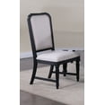 thumbnail image 4 of Dark Brown Wood Dining Chairs (Set of 2) - Gray Fabric Upholstery, Traditional Style, 21.5"W x 43"H, for Dining Room. Carved Back &amp; Legs., 4 of 8