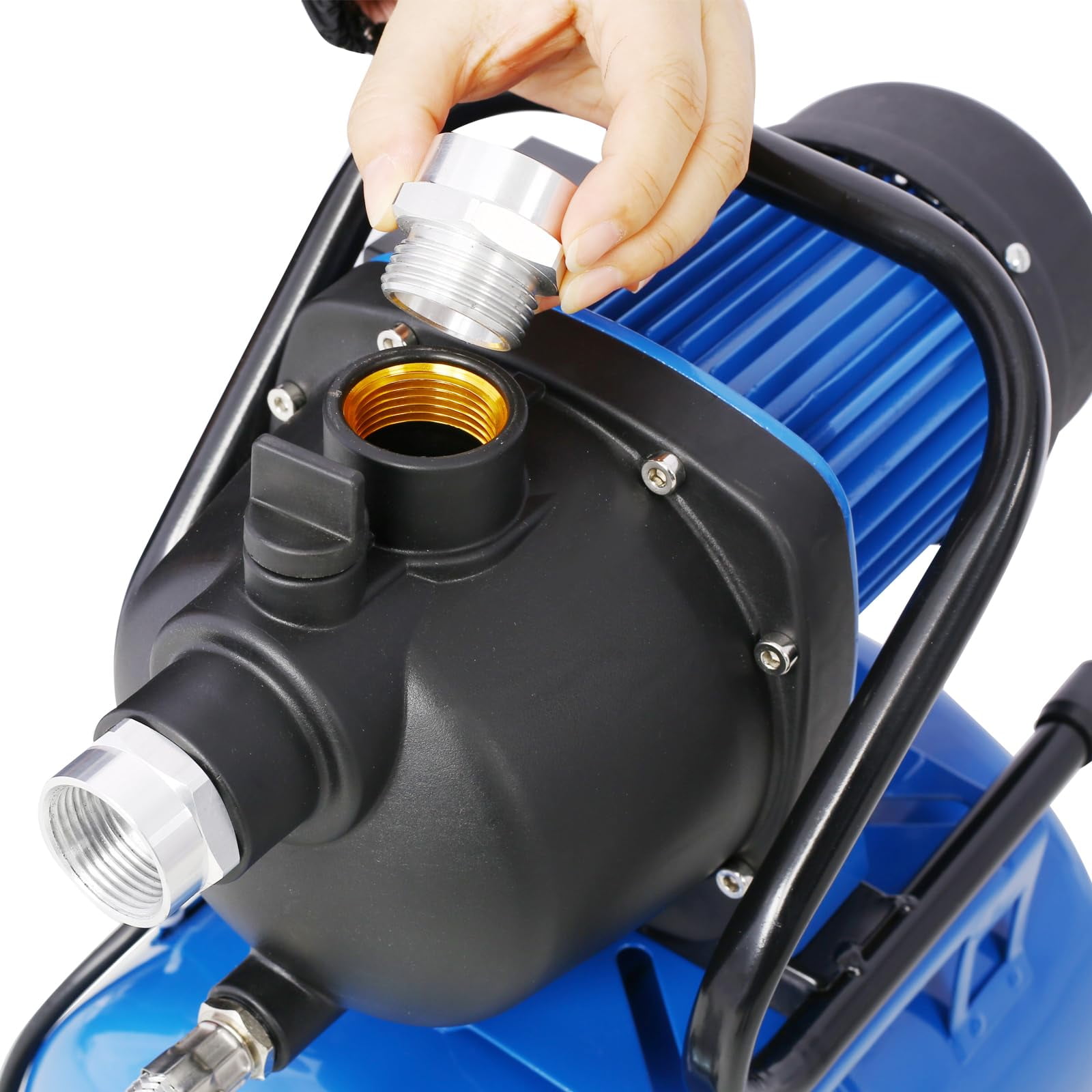 1.6HP Shallow Well Pump with Pressure Tank, 1000 GPH Garden Jet Pump, Irrigation Pump, Automatic Water Booster Pump for Home Garden Lawn Farm