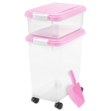 UPC: 0762016443904 | IRIS USA  3-Piece Airtight Pet Food Container Combo  Pink