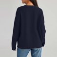 thumbnail image 4 of Ediodpoh Women’s Solid Color Cardigan Sweaters for Women Autumn Winter Versatile Buttons Knit Sweater Navy L, 4 of 5
