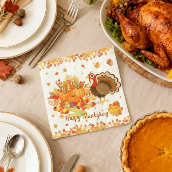 Upgraded 20 Pack Thanksgiving Fall Turkey Napkins Fall Party Supplies Autumns Napkins Fall Decorations Thanksgiving Party Supplies E