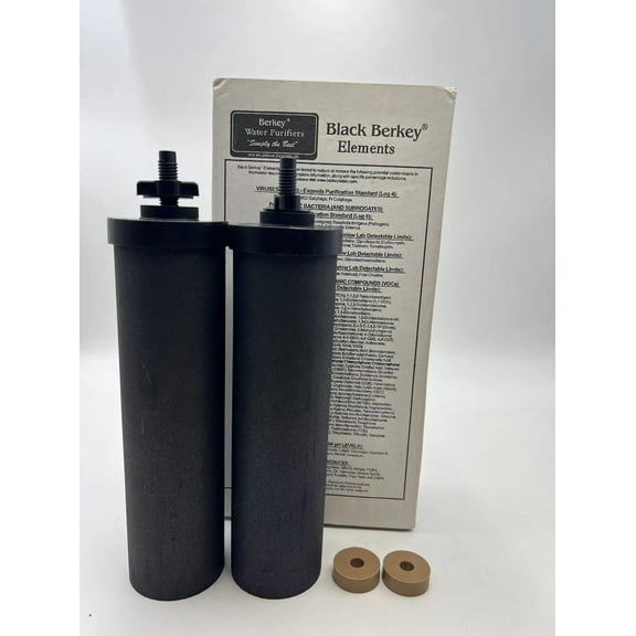 Black Berkey Elements BB9-2 Filters for Berkey Water Systems (Set of 2)