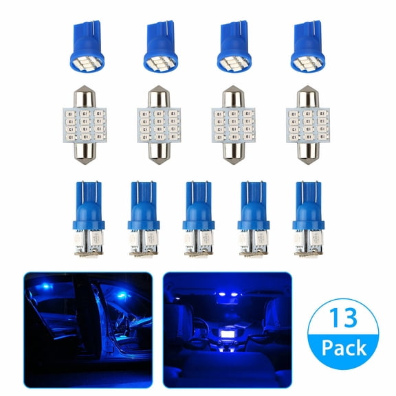 US 13x Blue LED Lights Interior Package Kit for Dome License Plate Lamp Bulb MOD