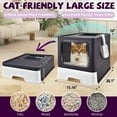 thumbnail image 6 of Upgraded Foldable Cat Litter Box with Lid with Adjustable Door Design, Extra Large Covered Litter Box with Cat Litter Scoop, Drawer Type Enclosed Kitty Litter Box Easy Cleaning and Scoop, Purple, 6 of 6