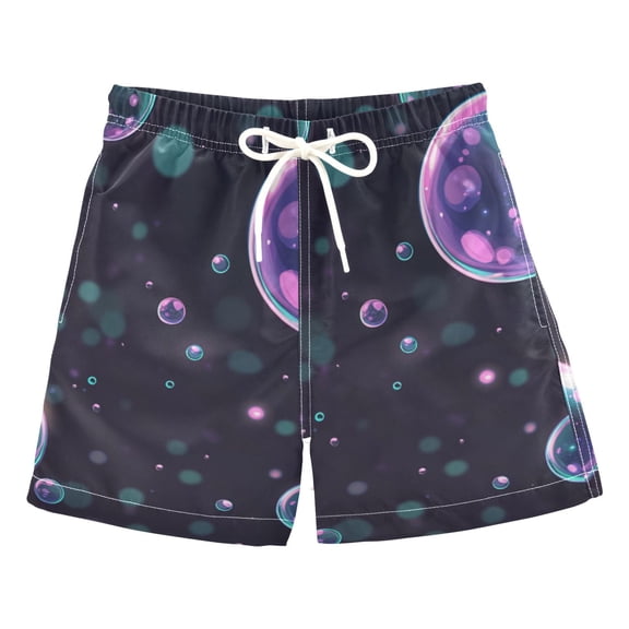 Dreamy Glowing Bubbles Boys Swim Trunks Quick Dry Boy Swim Shorts for 3-14 Years