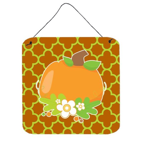 Fall Pumpkin Orange Quatrfoil Wall or Door Hanging Prints