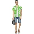 thumbnail image 4 of Stylore Hawaiian Shirt for Men Short-Sleeve Button-Down Shadow Hibiscus Green White 2XL, 4 of 6