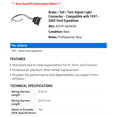 thumbnail image 2 of Brake / Tail / Turn Signal Light Connector - Compatible with 1997 - 2002 Ford Expedition 1998 1999 2000 2001, 2 of 2
