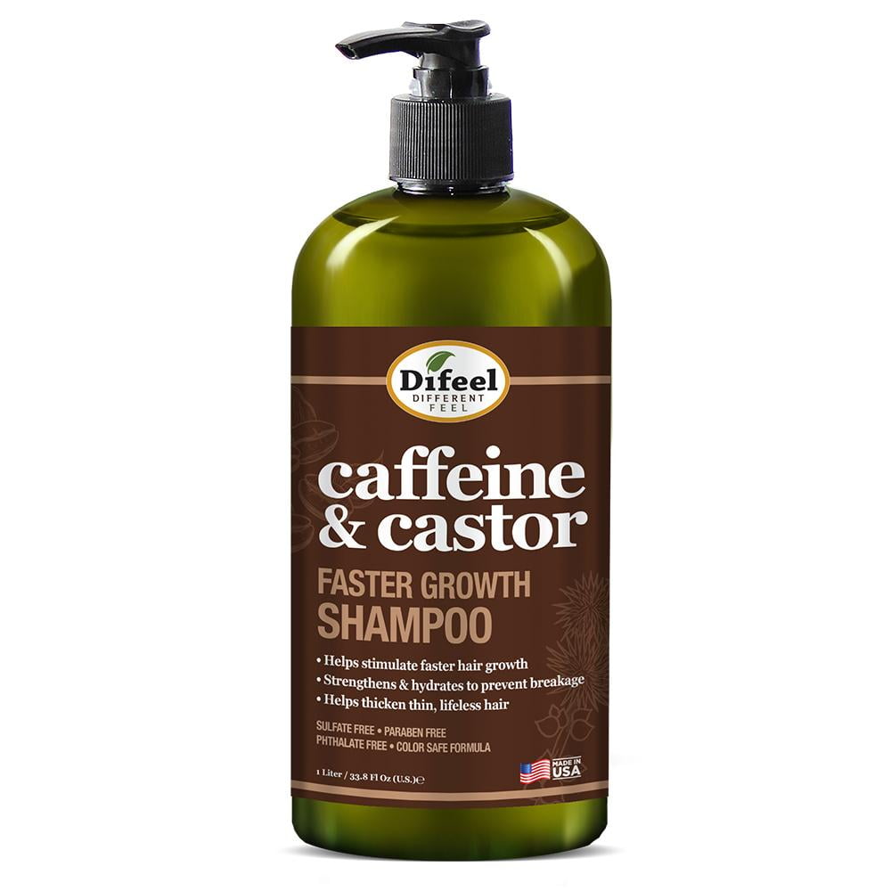 Difeel Caffeine & Castor Shampoo for Faster Hair Growth 33.8 oz