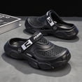 thumbnail image 5 of Rokment Mens Wide Width Orthopedic Clogs Garden Shoes with Back Straps and Arch Support Comfortable Closed Toe Open Back Walking Sandals Quick-Dry Casual Slippers Black Size 8, 5 of 6
