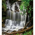 thumbnail image 3 of Waterfall Duvet Cover Set, Photo of Jungle Wonders in Forest Natural Fountain Mother Earth Scene, Decorative 3 Piece Bedding Set with 2 Pillow Shams, Queen Size, Lime Green Dark Cocoa, by Ambesonne, 3 of 3