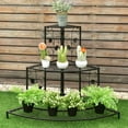 thumbnail image 1 of Costway 3 Tier Floral Corner Plant Stand Metal Flower Pot Rack Stair Display Ladder, 1 of 7