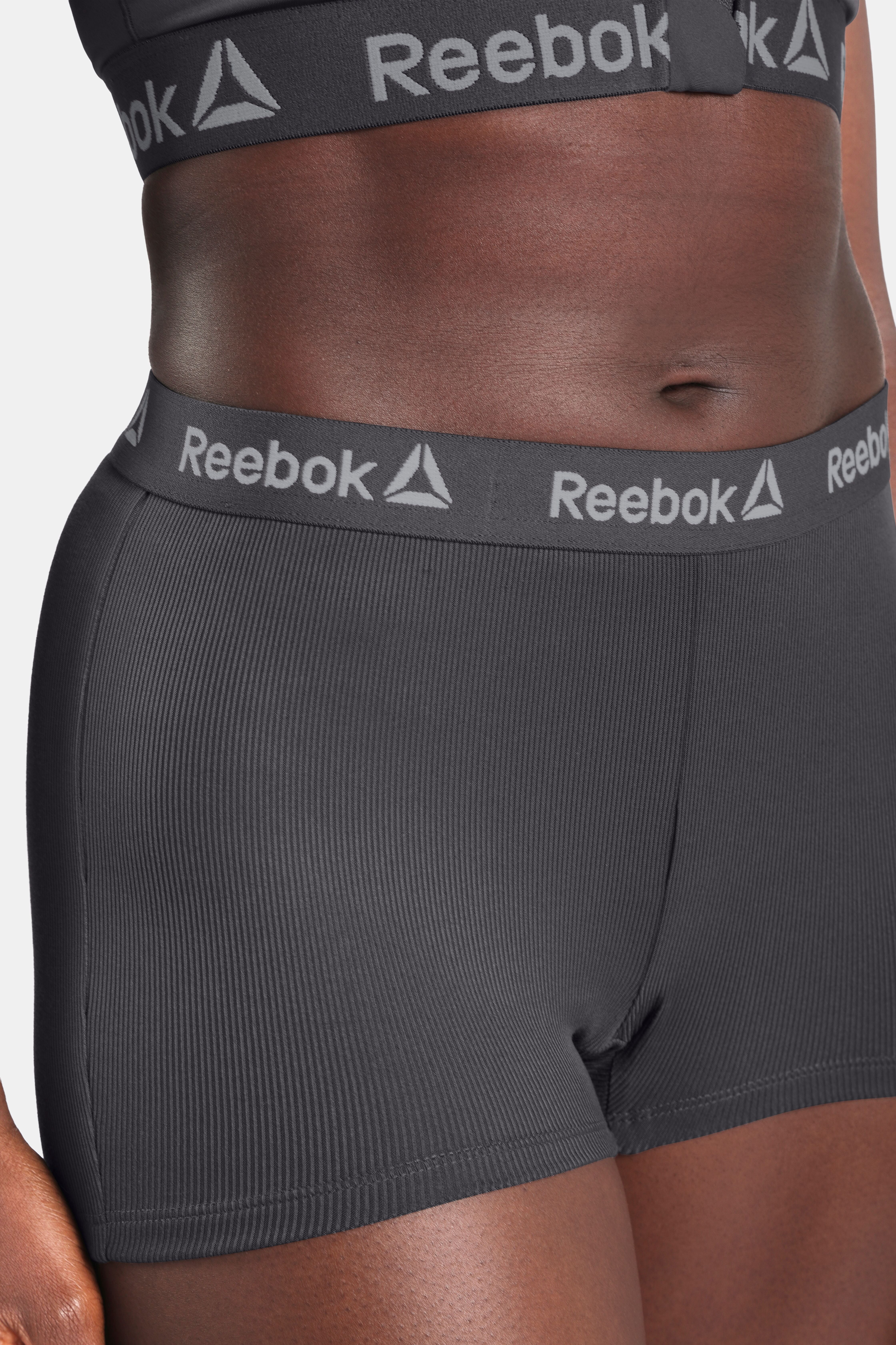 Reebok Women's Flex Rib Boyshort Underwear, 3-Pack, Size S - 2XL