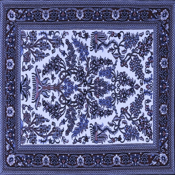 Ahgly Company Indoor Square Persian Blue Traditional Area Rugs, 3' Square