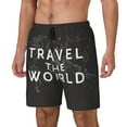 thumbnail image 2 of Balery Travel The World1 Mens Swim Trunks Swim Shorts for Men Quick Dry Inseam Beach Shorts with Compression Liner Pocket-3X-Large, 2 of 9