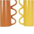 thumbnail image 5 of CosmoLiving by Cosmopolitan 8"W, 10"H Geometric Multi Colored Ceramic Vase with Varying Shapes and Wavy Handles, Set of 2, 5 of 13
