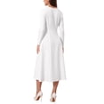 thumbnail image 3 of INSPIRE CHIC Women's Long Sleeve Dress Wedding Guest Formal Cocktail Crewneck A-Line Maxi Dress M White, 3 of 6