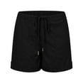 thumbnail image 6 of OJSFQUFP Women’S Athletic Shorts Black Womens Plus Size Shorts Casual Summer Beach Drawstring Shorts with Pockets Loose Cute Vacation Trendy Clothes L, 6 of 7