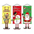 thumbnail image 1 of Feliz Navidad Decoración Muñeco de nieve Papá Noel Banner Banner Decoración para colgar en la pared $ Adornos navideños Innovación Tela de pared $ Arreglo de escena C, 1 of 3