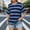 Blue, variant on Graphic Tees for Women T-Shirts T1 Striped Short Sleeved Bottoming Shirt for Women in Korean Loose Fit Top for Spring and Autumn Black 3XL