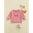 thumbnail image 2 of Kiapeise Toddler Baby Sibling Matching Clothes Long Sleeve Letters Print Pullover Sweatshirt Tops for Sister Brother Outfit, 2 of 8