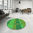 thumbnail image 4 of Ahgly Company Tapis Rond Lavable en Machine Intérieur Transitionnel Vert Forêt, 4 Pieds Rond, 4 of 7