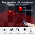 thumbnail image 2 of Riwcyla Motion Sensor Solar 110dB Loud Siren Strobe with RF433MHz Remote Controller IP65 Waterproof Rechargeable for Farm Villa Yard Barn Warehouse, 2 of 6
