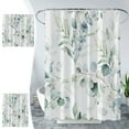 thumbnail image 1 of Xihbxyly Cortina de Ducha con Diseño Floral Verde, Elegante Diseño Botánico de Acuarela, Tela de Poliéster Suave, Repelente Al Agua, Dobladillo con Peso, Decoración de Baño, Lavable a Máquina, 150 X, 1 of 7