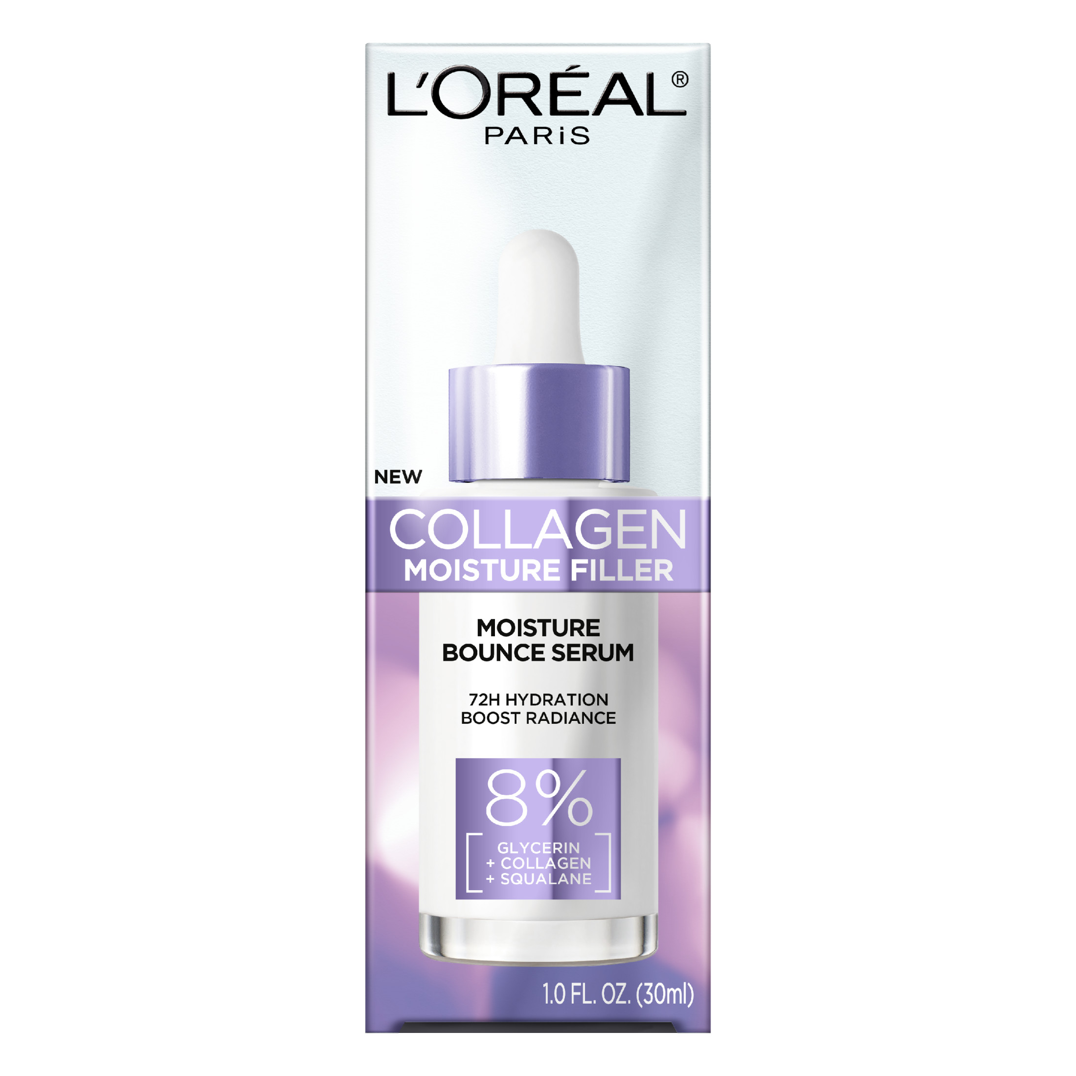 L'Oreal Paris Collagen Moisture Filler Moisture Bounce Hydrating Face Serum, 1 fl oz