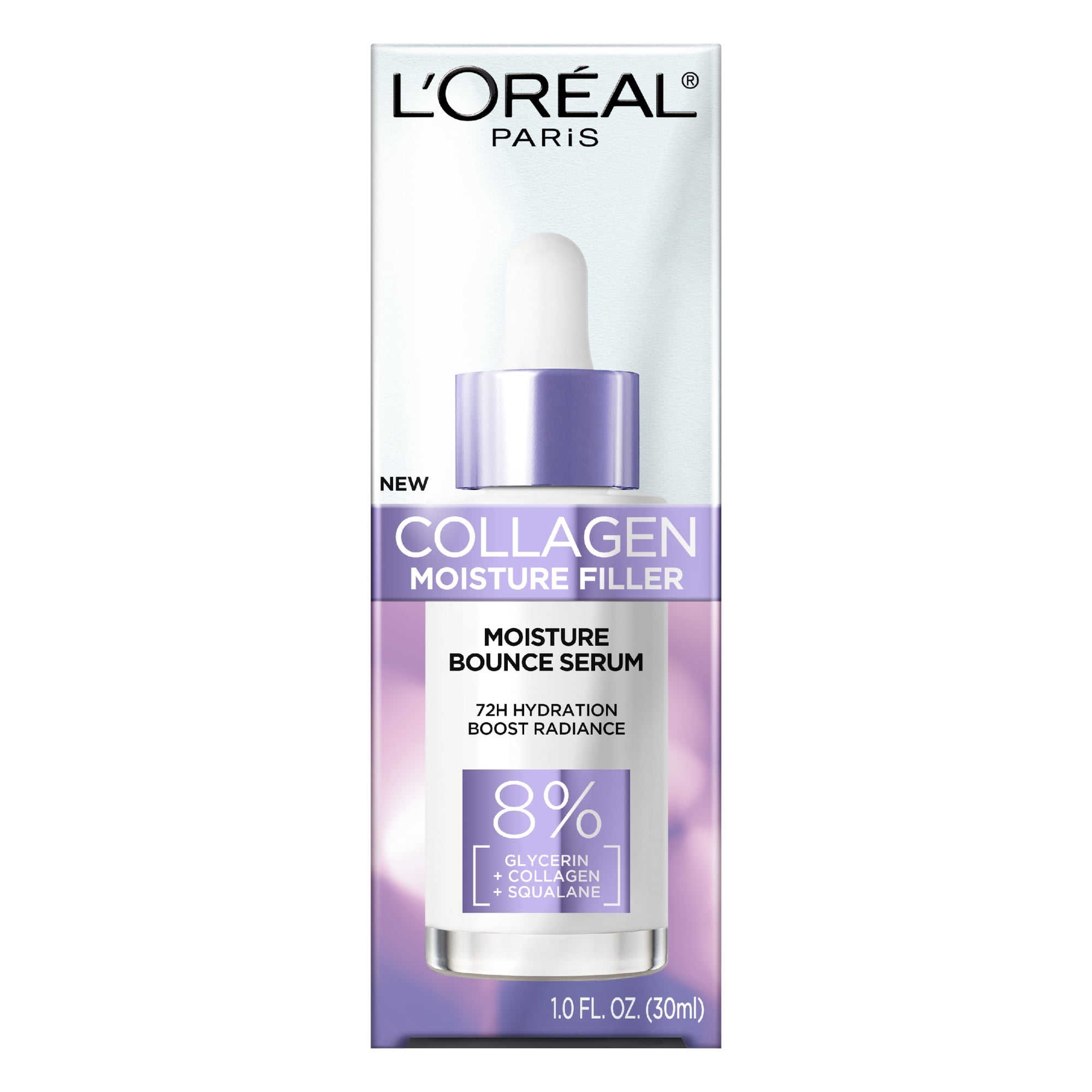 L'Oreal Paris Collagen Moisture Filler Moisture Bounce Hydrating Face Serum, 1 fl oz