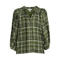 thumbnail image 6 of Time and Tru Women's Button Down Top with Puff Sleeves, 6 of 6