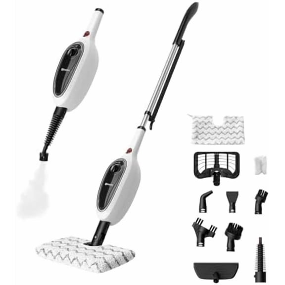 Steam Mop, 8-in-1 Steam Cleaner, 17S Heat Up, Floor Steamer Double-Sided Flip Design, Suitable for Kitchen, Bathroom, Wood Floor, Tile, Windows, Clothes, Whole Home Cleaning