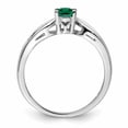 thumbnail image 5 of 925 Sterling Silver Polished Created Emerald Ring Size 6 - .41 cwt -  Jewelry Gift for Mom, 5 of 5